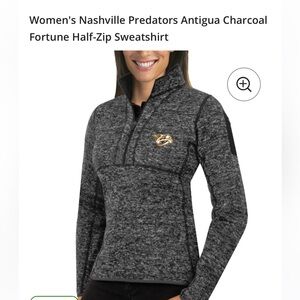 Nashville Predators Antigua Charcoal Gray Half-Zip Pullover Sweater Size L